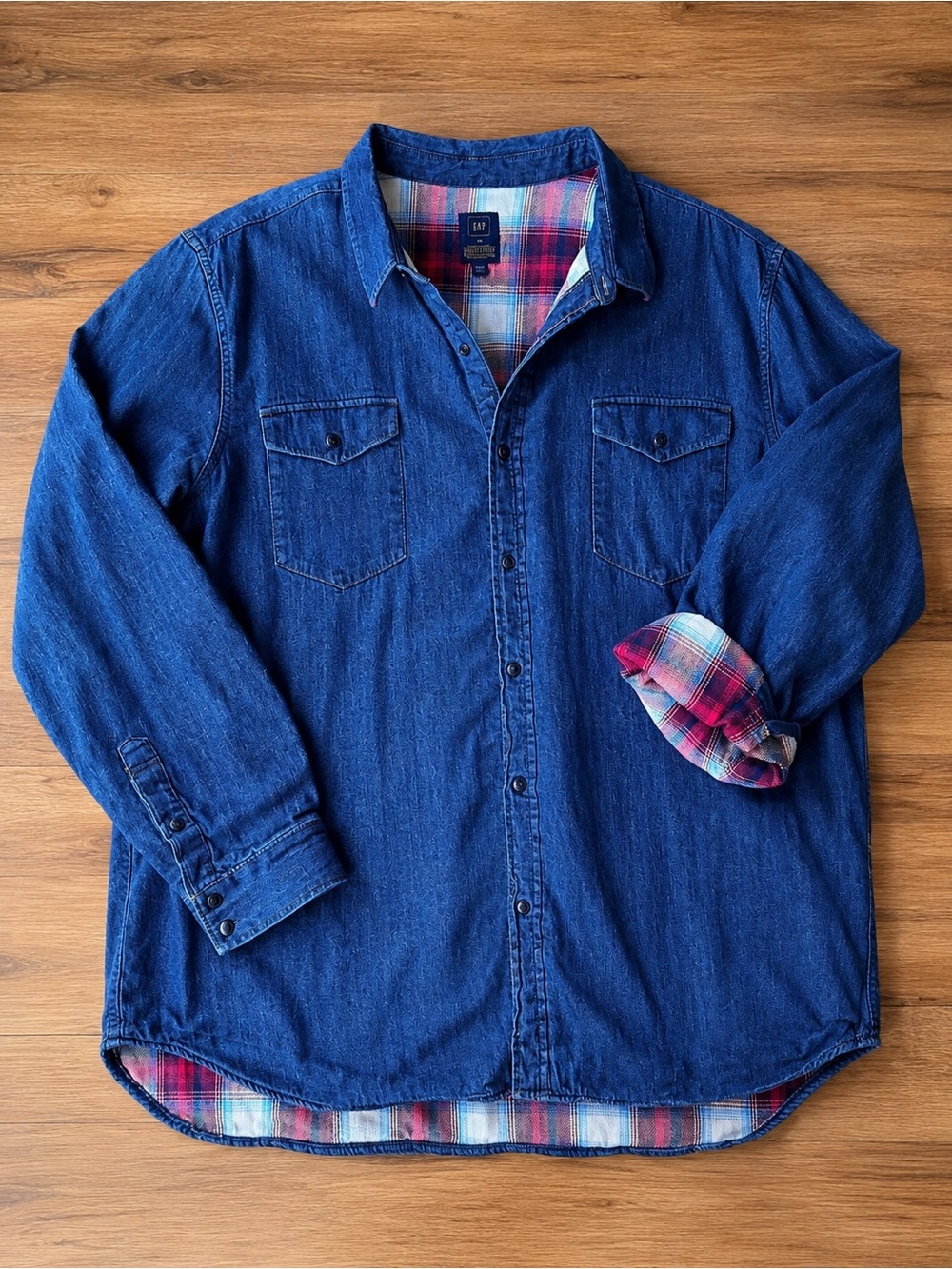 GAP x Pendleton Denim Flannel Lined Button-Up Shirt Men’s XXXL Fall 2016